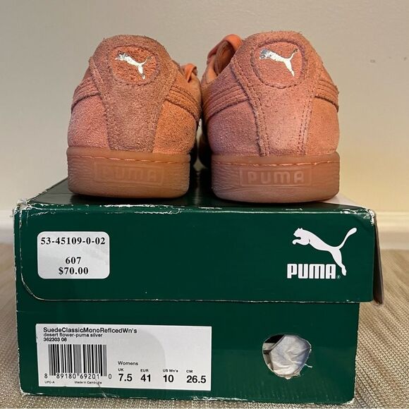 PUMA Suede Classics Salmon Color Suede Classic Mono (desert flower) Sz 8 women - Picture 5 of 13